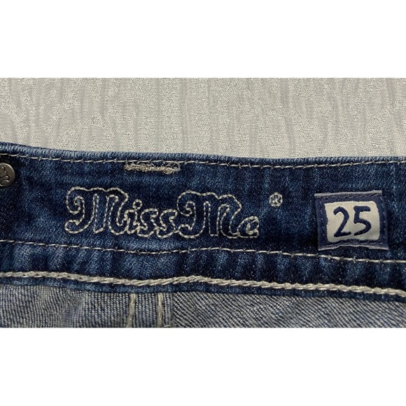 Miss Me Jeans Easy Capri Style JE5002EP34 Distressed Blue 25 Embellished Pockets - Picture 4 of 11